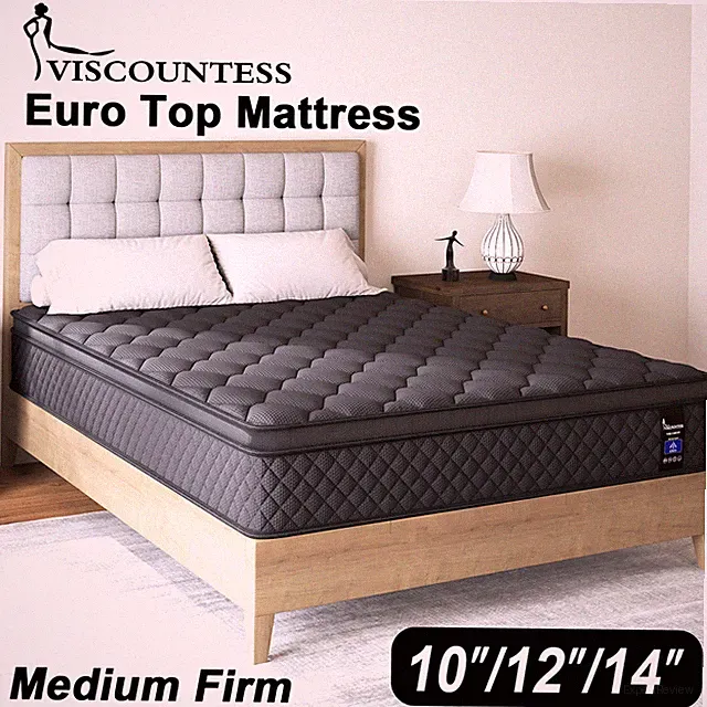 10" 12" 14" Gel Memory Foam Mattress Twin Full Queen King Hybrid Spring In A Box