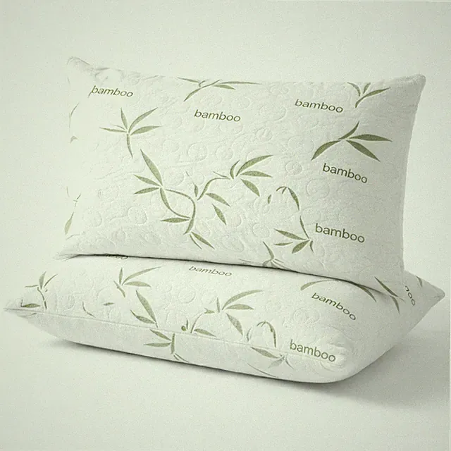 Adjustable Memory Foam Pillows, Soft & Cooling Bamboo Cover - Set of 2