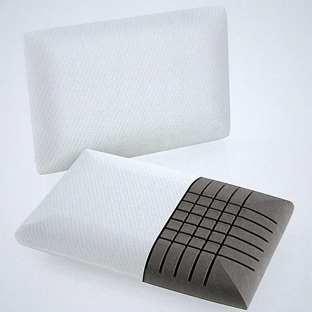 Bamboo Charcoal Memory Foam Pillow Set of 2 with Machine-washable Pillowcase