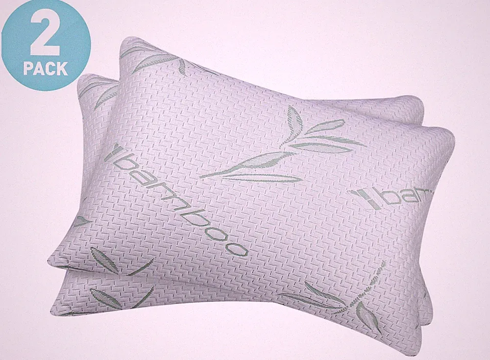 Bamboo Hypoallergenic Shredded Memory-Foam Pillows with Washable Cover