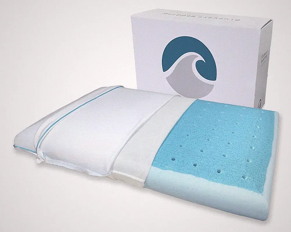 Bluewave Bedding Super Slim Max Cool Gel Memory Foam Pillow 3.25”H Standard