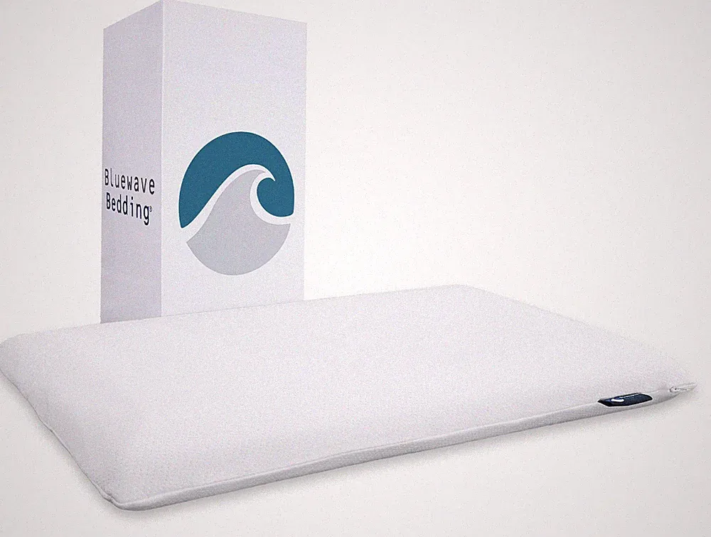 Bluewave Bedding Ultra Slim Gel Memory Foam Pillow for Stomach and Back Sleepers