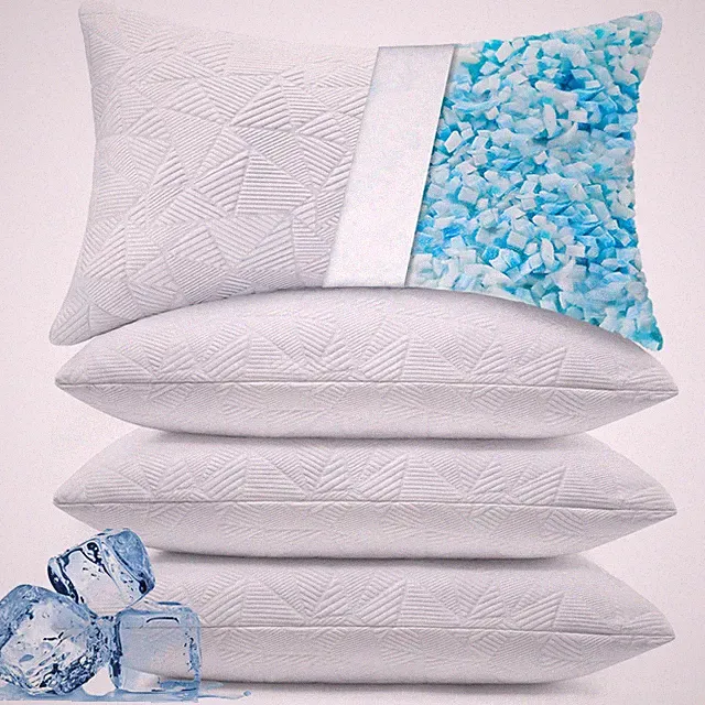 Cooling King Size Pillows Set of 4, Shredded Memory Foam Bed Pillows for Slee...
