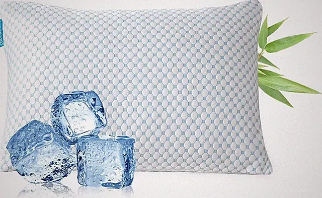 Cooling Shredded Memory Foam Pillow Queen Size - Adjustable Loft for Back