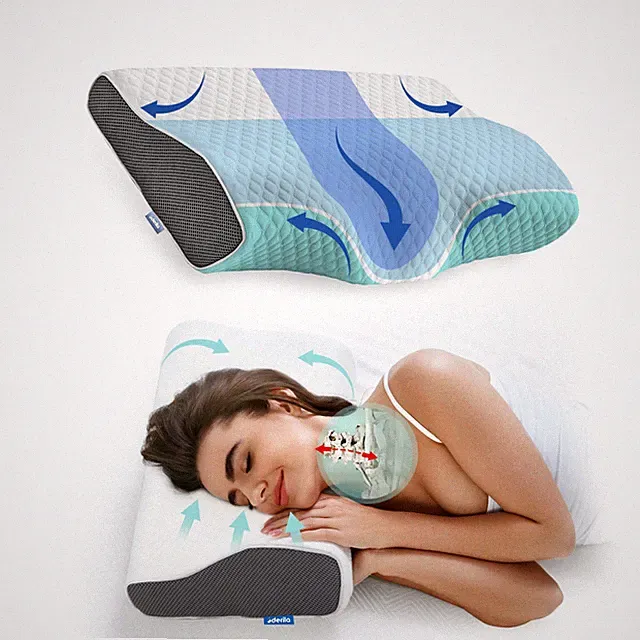 DERILA® | Memory Foam Pillow OR Additional Pillowcase. Ergonomic Neck Support