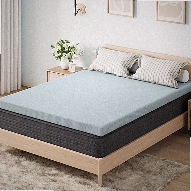 Memory Foam Mattress Topper Pad, Soft Bed Cover with Anti-Slip Base, Size Ful...