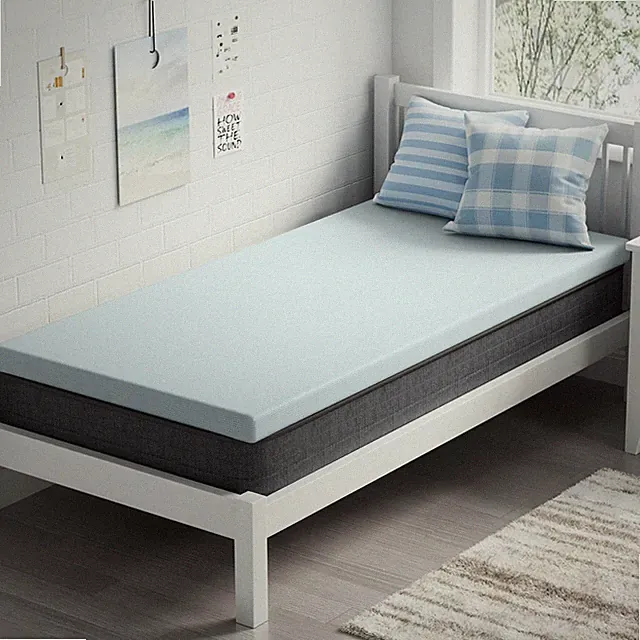 Memory Foam Mattress Topper Pad, Soft Bed Cover with Anti-Slip Base, Size Twi...