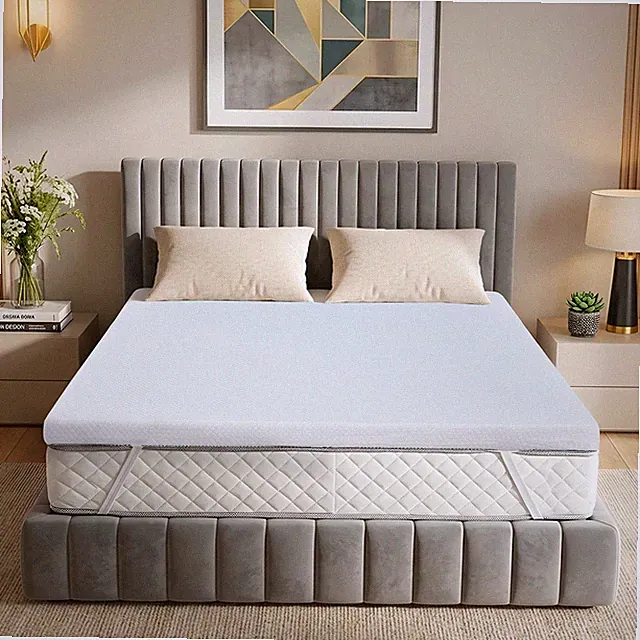 Memory Foam Mattress Topper with Removable Soft Cover Cooling Toppers Pad, White