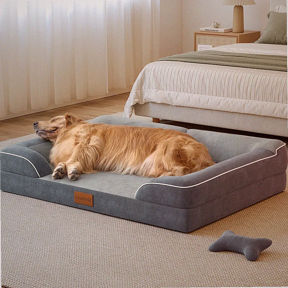 Pet Couch Cooling Orthopedic Memory Foam Quilted Bolstered Sofa Dog Bed Luxury