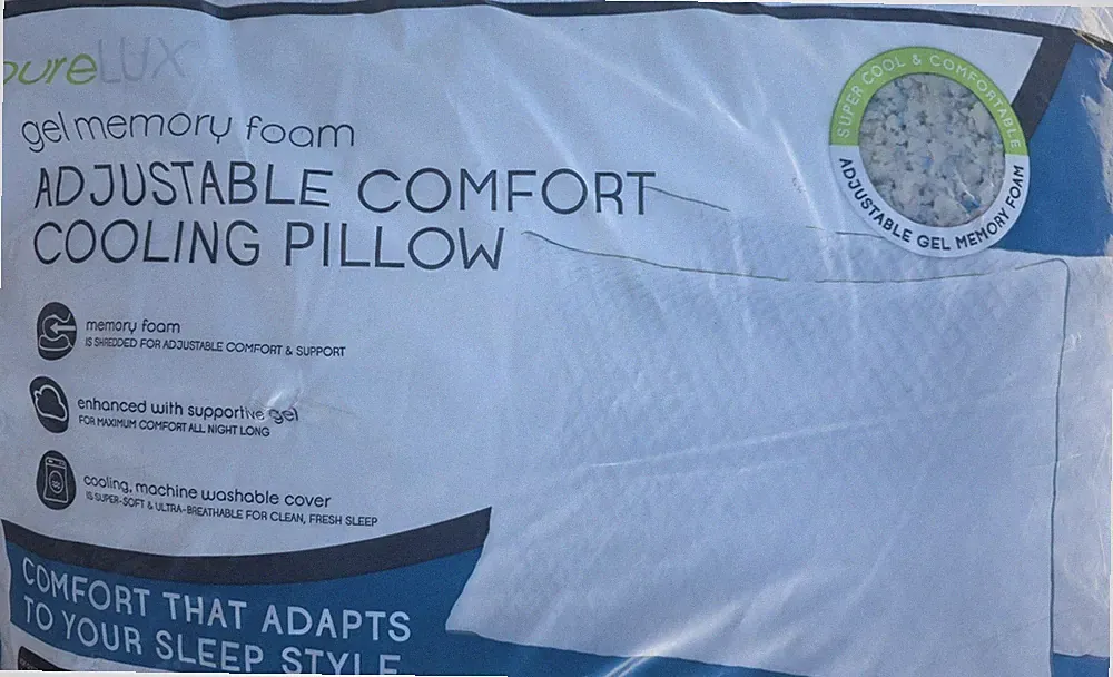 PureLUX Gel Memory Foam Adjustable Comfort Cooling Pillow - 2-Pack - Queen