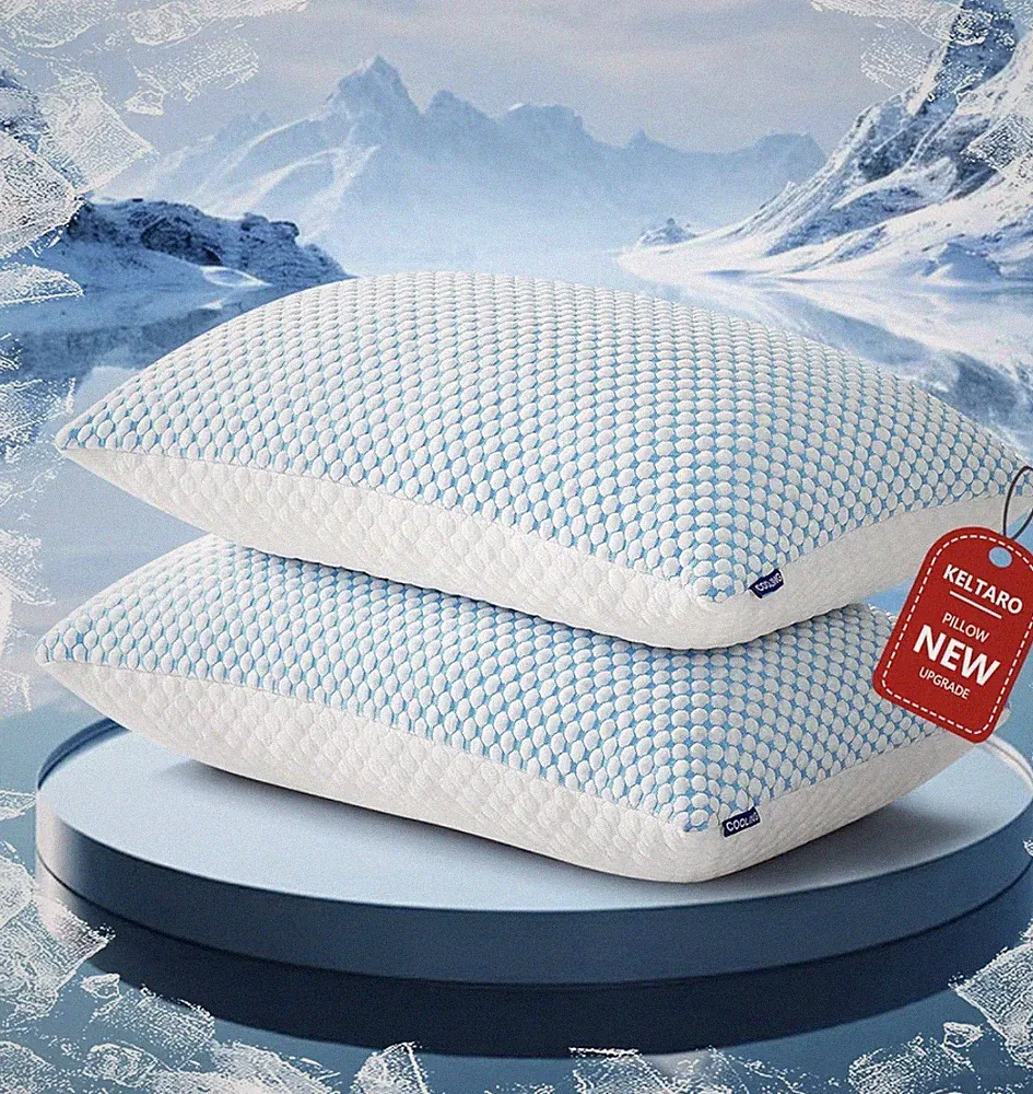 Set of 2 Memory Foam Pillows Queen Size, 20*30 inch Cooling Firm Pillows