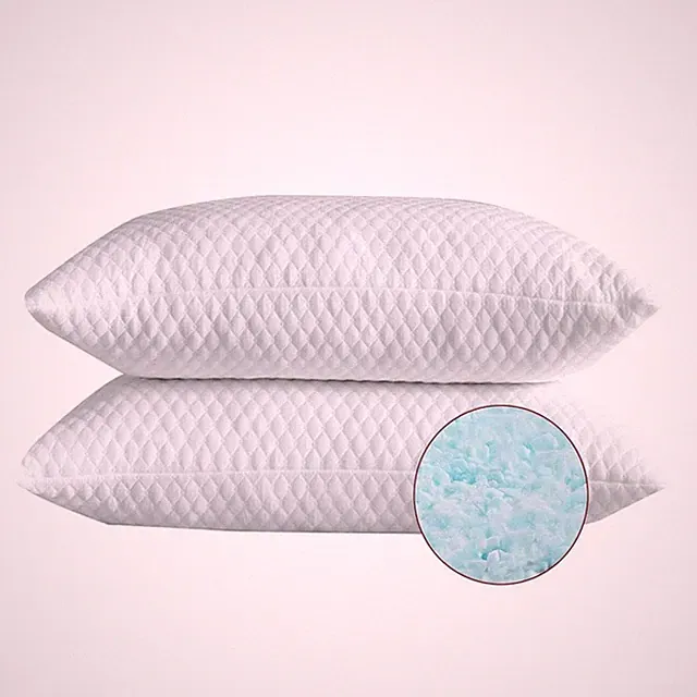 Shredded Memory Foam Bed Pillows for Sleeping Queen Size Set of 2,with Washab...