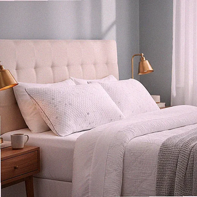 Two Pack Standard Size Cooling Shredded Memory Foam Pillows for Adults